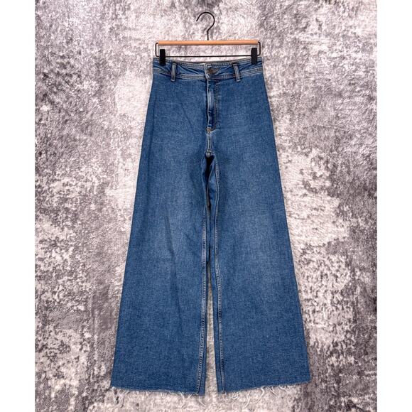 Zara Denim - Zara Jeans 4 Womens The Marine Straight Raw Hem Denim